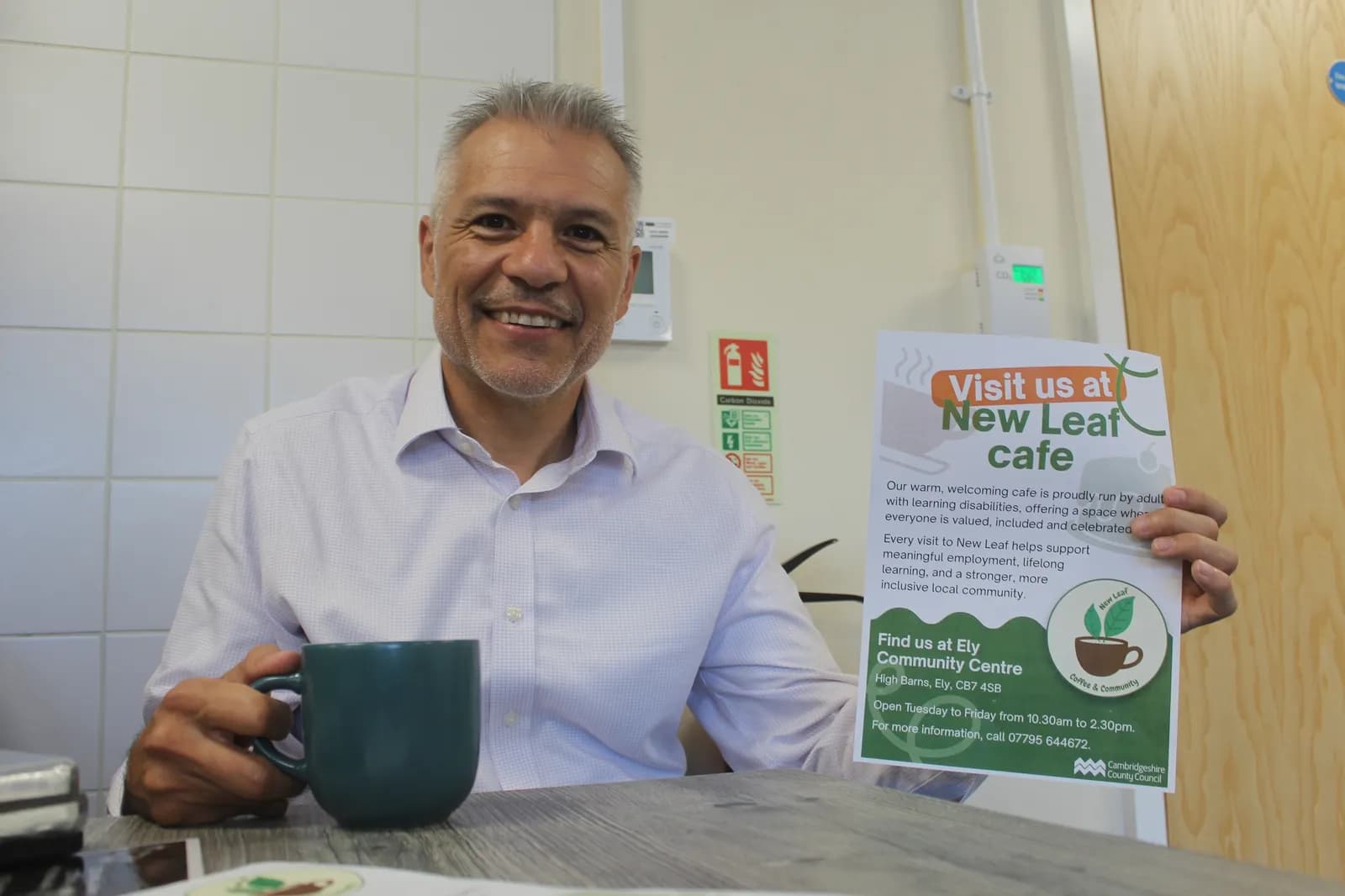 Cllr Navarro at New Leaf Cafe