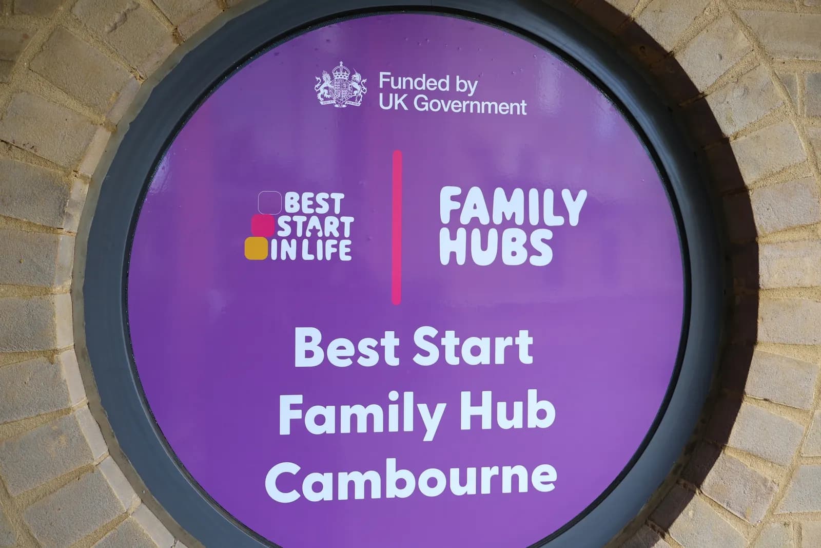 Family Hub sign close